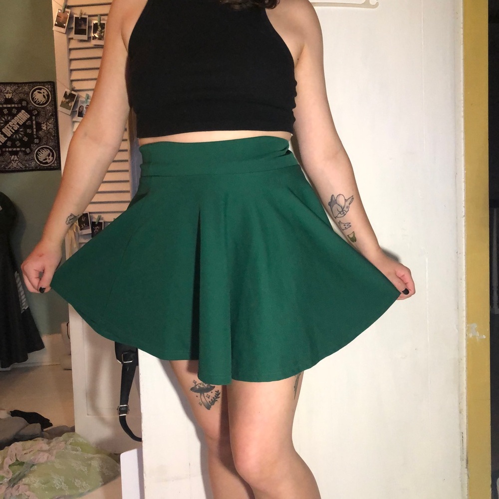 Green skater skirt